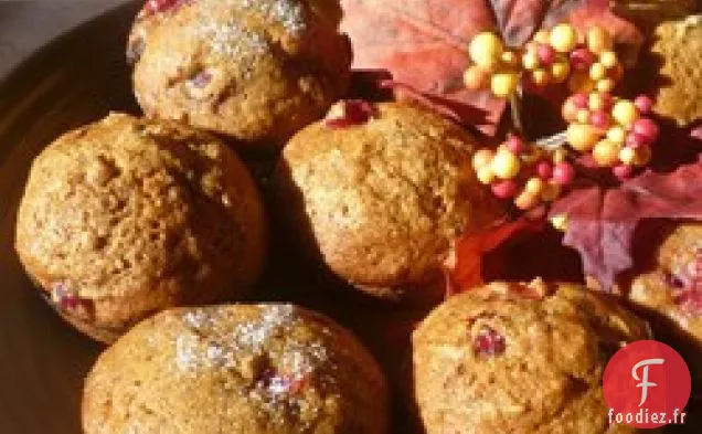 Muffins à la Citrouille aux Canneberges