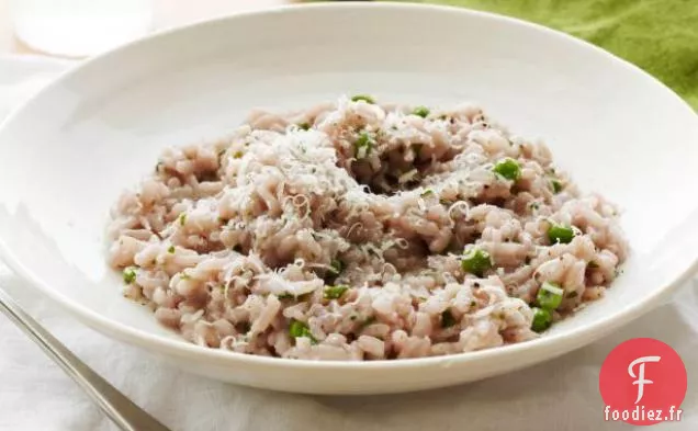 Risotto au Vin Rouge aux Petits Pois