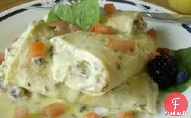 Crêpes Fourrées aux Épinards, Bacon et Champignons