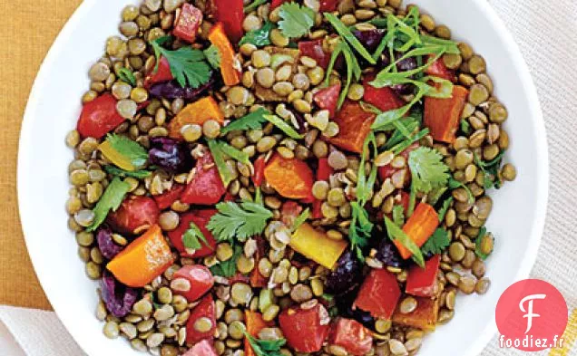 Salade de Poivrons Grillés et Lentilles