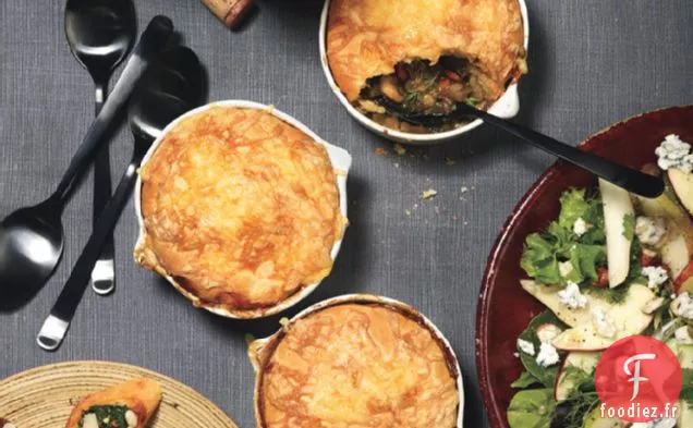 Tartes Aux Champignons Et Aux Lentilles Avec Garniture De Biscuit Au Gouda