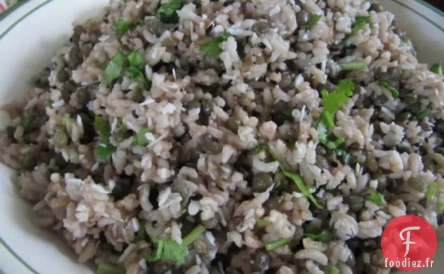 Lentilles Et Basmati Au Tamarin, Noix De Coco, Coriandre Et Noir
