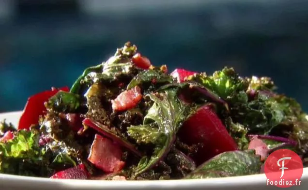 Chou Frisé aux Betteraves Rôties et Bacon