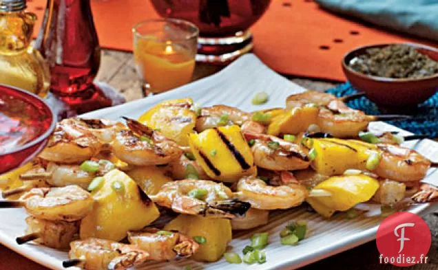 Brochettes de Crevettes Saumurées au Chai