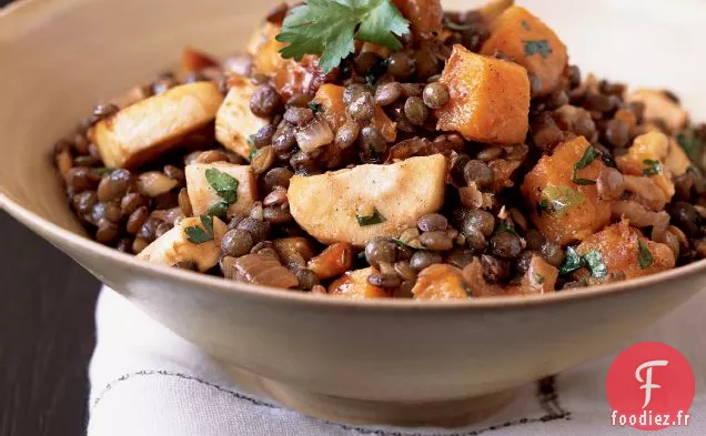 Salade de Courge Musquée Rôtie et Lentilles