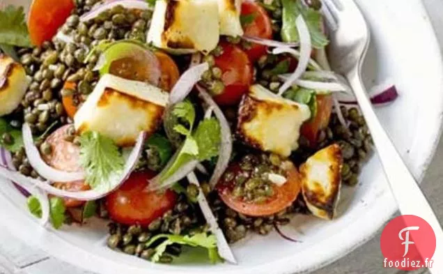 Salade Tiède de Lentilles du Puy, Tomates Cerises et Halloumi