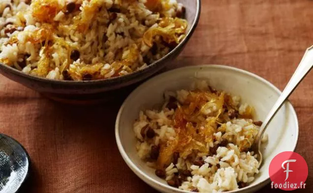 Oignons Caramélisés et Riz aux Lentilles