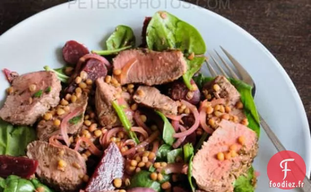 Salade D'Agneau Tiède À La Betterave Et Aux Lentilles