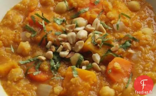 Recette De Ragoût De Pois Chiches Et Lentilles Rouges À La Courge