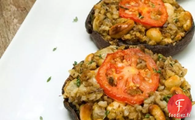 Champignons Portobello farcis à la récolte
