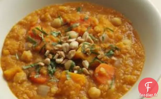 Ragoût de Courge, Pois Chiches et Lentilles Rouges