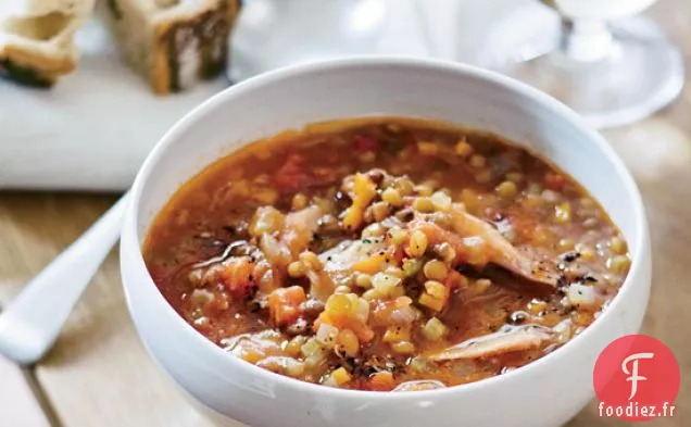 Soupe de Lentilles à la Dinde Fumée