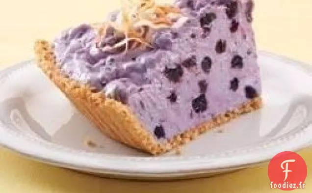 Tarte à la Crème aux Myrtilles Moelleuse à la Noix de coco Grillée