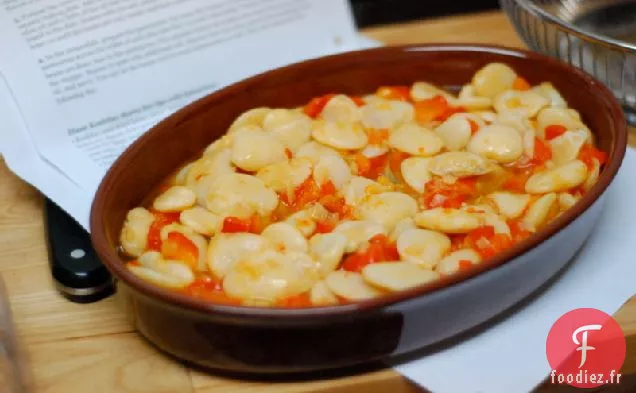 Haricots De Lima Géants Aux Poivrons Rôtis