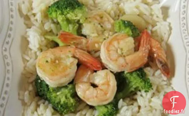 Crevettes au Brocoli à la sauce à l'ail
