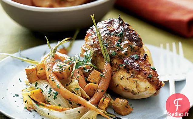 Poulet de Dijon Rôti et Légumes