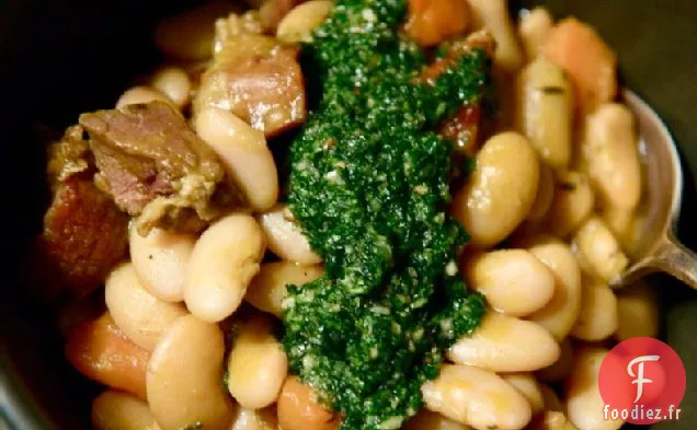 Ragoût De Haricots De Lima Et Jambon Au Pistou Persil-romarin