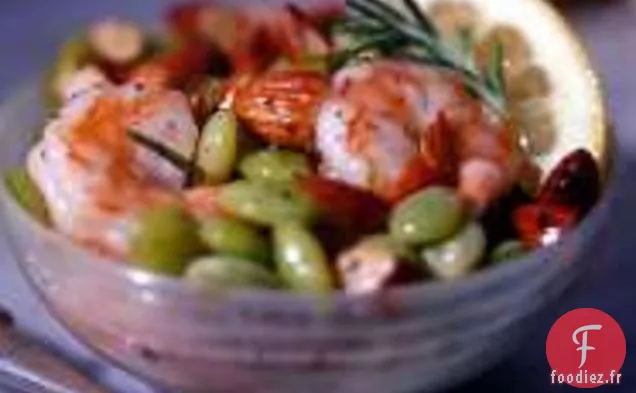 Salade De Haricots De Lima Aux Crevettes Et Amandes