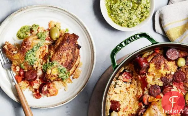 Arroz con Pollo avec Salsa Verde