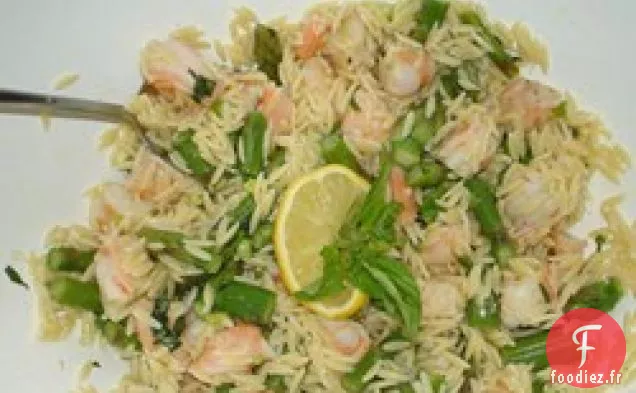 Salade d'Orzo et Crevettes aux Asperges