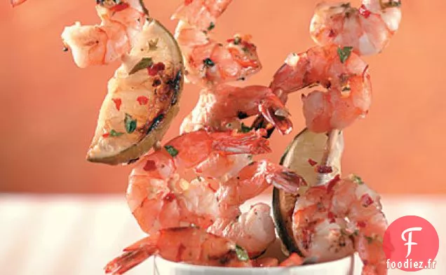 Brochettes de Crevettes Caribe du Chili