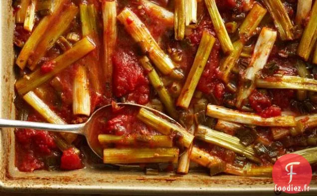 Oignons Verts Cuits et Tomates