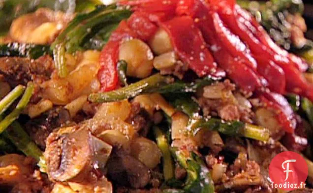 Sauté au Chorizo, Épinards et Pois Chiches