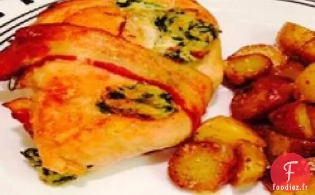 Poulet Farci au Fromage à la Crème, à l'Ail et à la Ciboulette