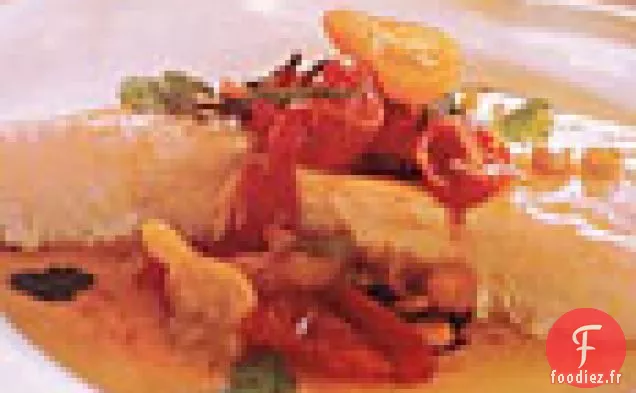 Flétan rôti aux Tomates, Safran et Coriandre