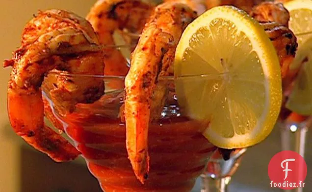Crevettes BBQ avec Sauce Cocktail