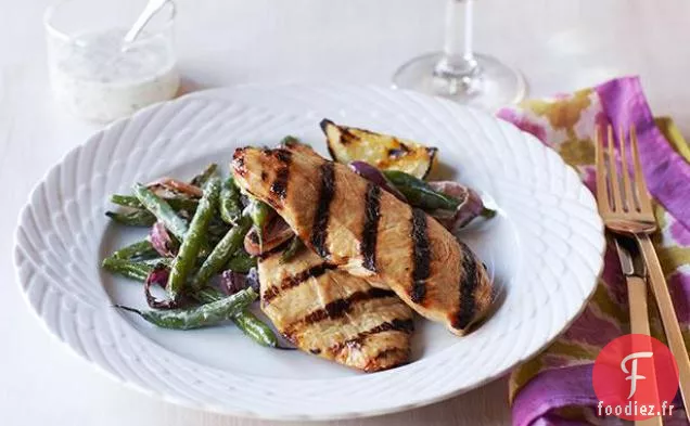 Poulet Grillé aux Haricots Verts et Vinaigrette au Babeurre