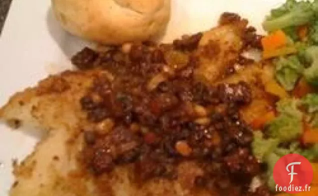 Flétan Rôti à la Poêle avec Calvados et Jambon Serrano - Sauce Beurre