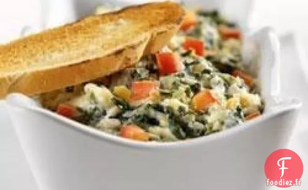 Trempette au Yogourt aux Épinards et aux Artichauts au Four