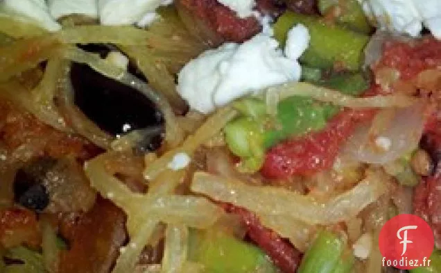 Courge Spaghetti aux Tomates Rôties au Feu