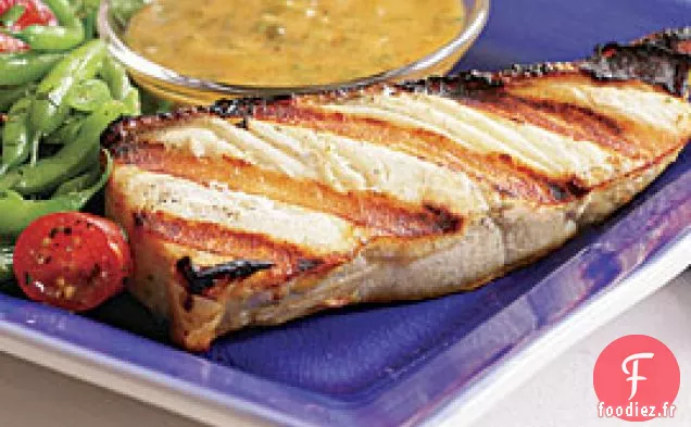 Flétan Grillé Avec Mayonnaise Estragon-câpres