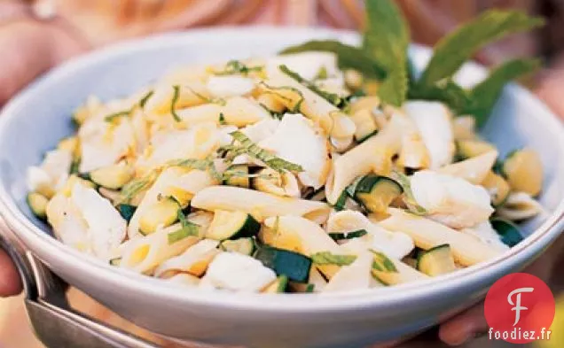 Penne au Flétan, Courgettes et Menthe