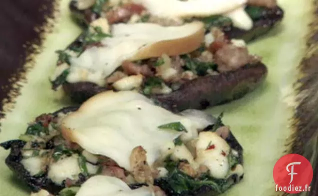 Portobello Farci de Saucisse, Épinards et Mozzarella Fumée
