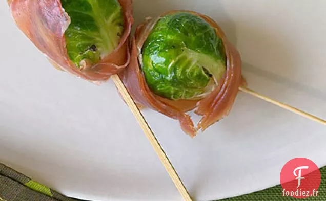 Brochettes de Chou de Bruxelles et de Prosciutto