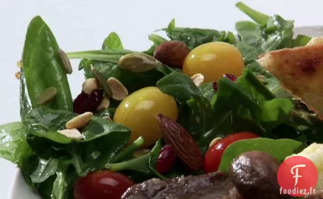 Salade de Roquette Flétrie-Épinards avec Vinaigrette aux Pommes