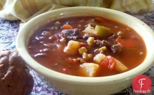 Soupe aux Légumes de Boeuf à la Mijoteuse