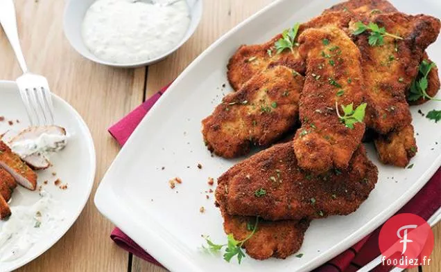 Milanaise de Porc avec Sauce Crémeuse aux Câpres et au Citron