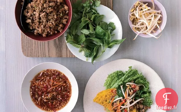 Crêpes au Riz et à la Noix de Coco Fourrées au Porc