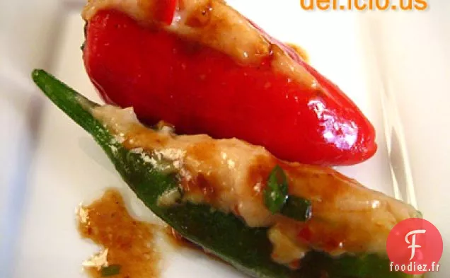 Yong Tow Foo / yong Tau Fu (Tofu farci, Piment, Gombo Au Poisson P