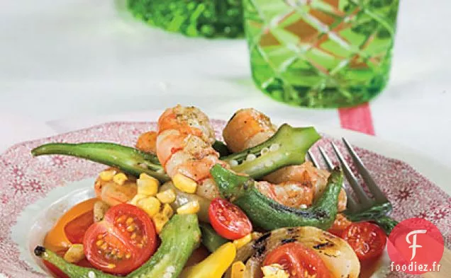 Salade de Gumbo aux Crevettes Grillées