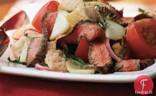 Panzanella au Levain avec Steak de Flanc Grillé