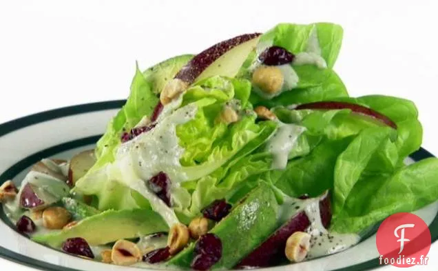 Salade de Laitue au Beurre avec Gorgonzola et Vinaigrette aux Poires
