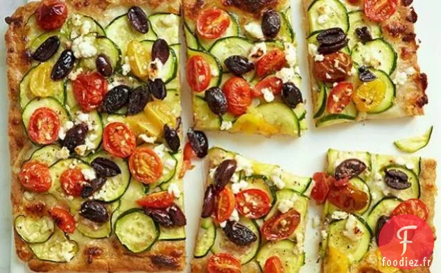 Pizza Pan de Tomates Cerises et Courgettes au Blé Entier
