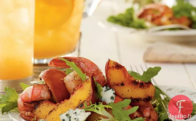 Salade de Crevettes Grillées avec Vinaigrette au Thé Sucré
