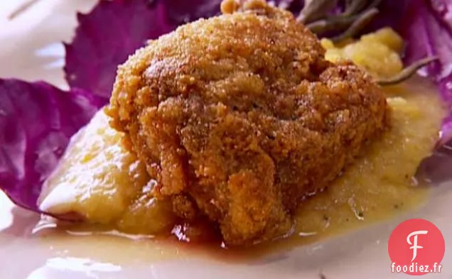 Médaillons d'Agneau Poêlés avec une Purée de Courge Jaune Rôtie