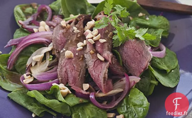 Steak Asiatique Grillé et Salade d'Épinards